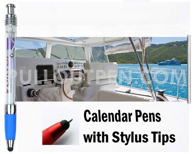 stylus pull out pen with metal wire clip