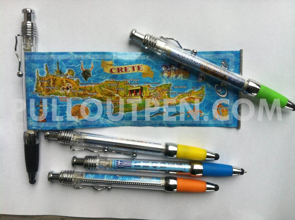 zig zag iron clip stylus pull out pen