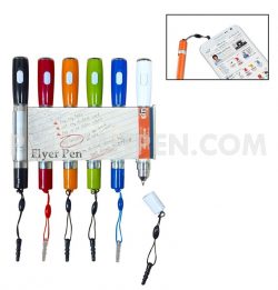 mini size Pull Out Pen with Torch, ear phone jacket, HSBANNER-26