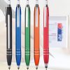 metal pen with stylus and pullout banner