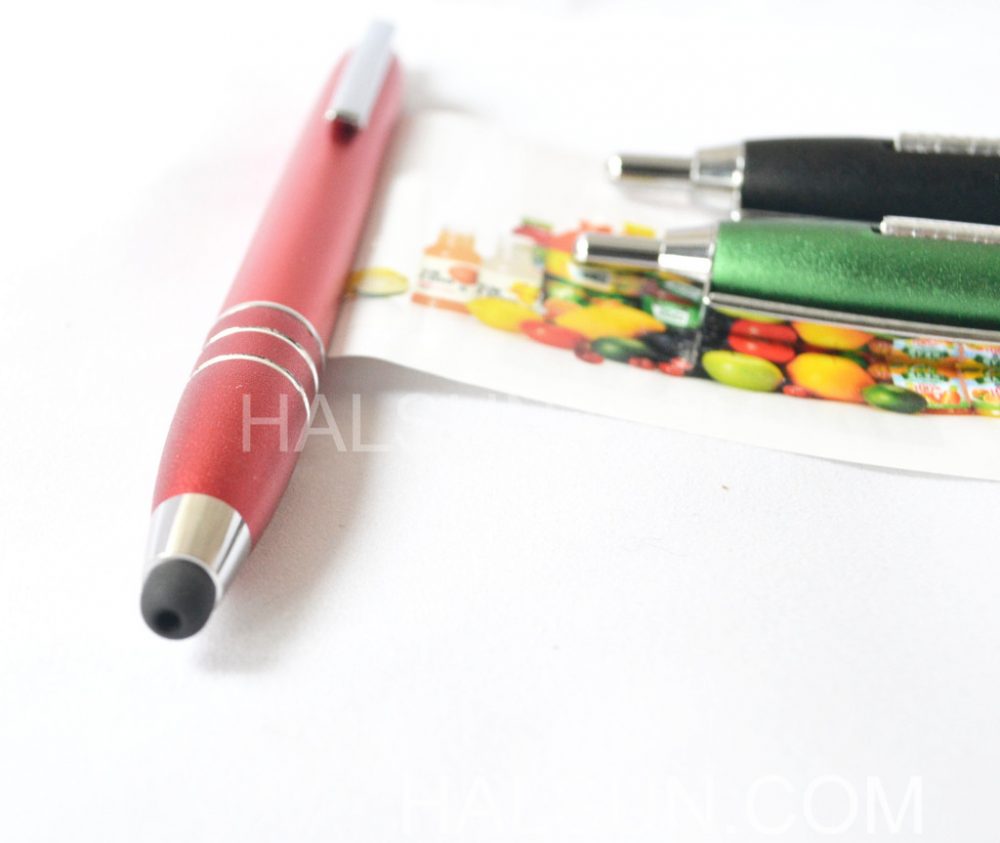 Aluminum Barrel Pull Out Pen with Stylus - Image 2