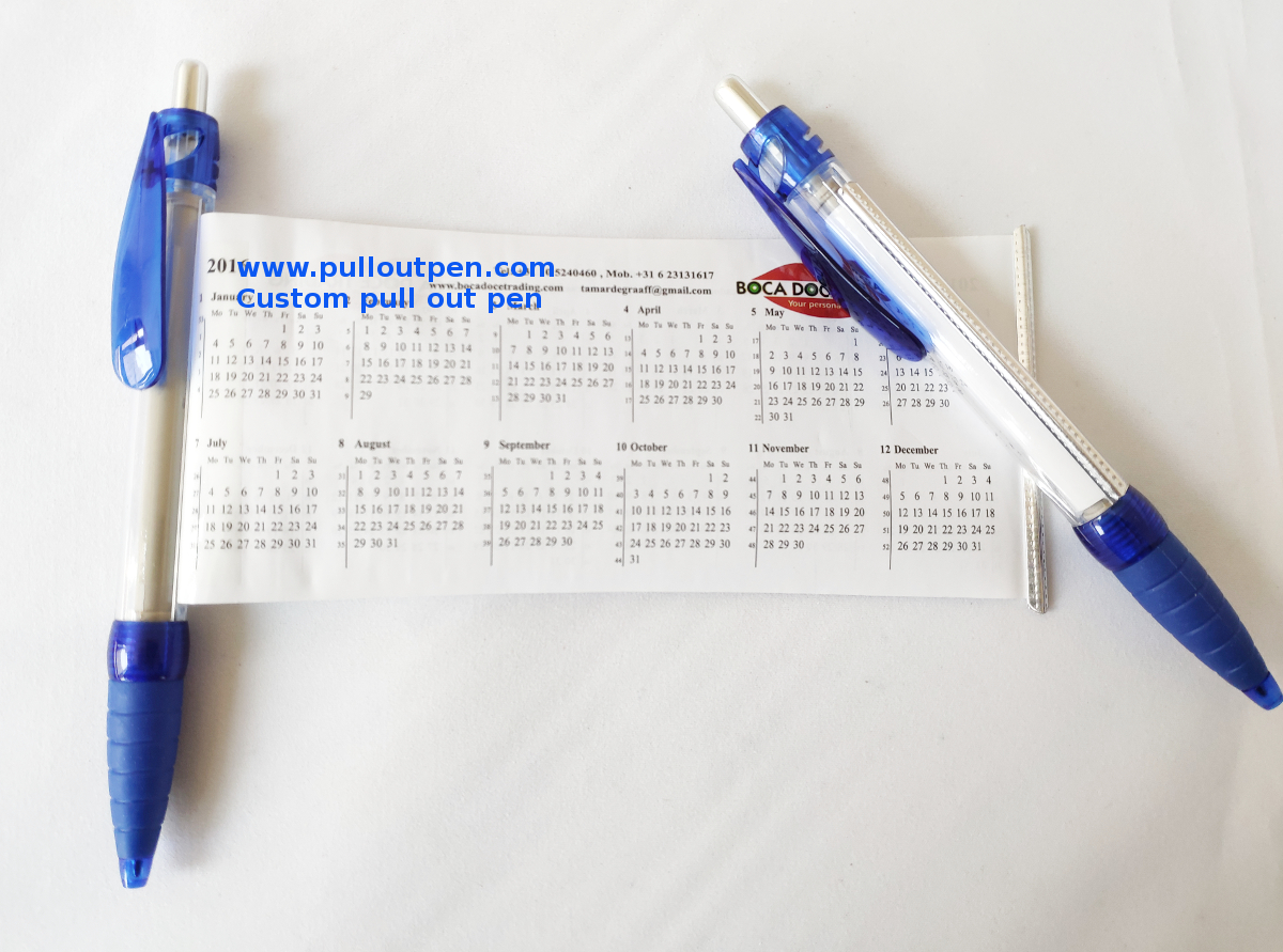 custom pullout banner calendar pens